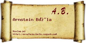 Arnstein Béla névjegykártya