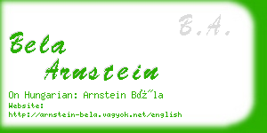 bela arnstein business card